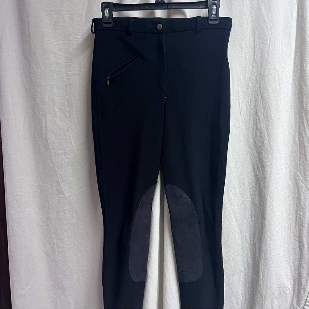 Tuff Rider Pant Women 28 long Black High Rise Knee Patch Equestrian Horse Riding